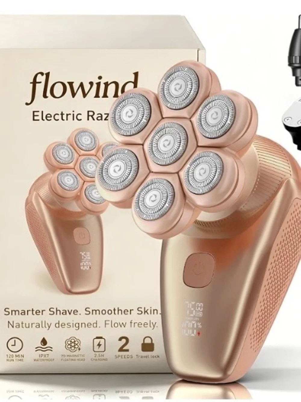 NEW 3-in-1 Electric Razor for Women’s Legs & Bald Head, IPX7 Waterproof Wet/Dry